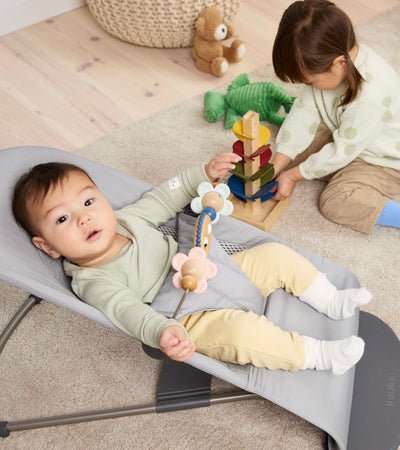 Aurevia™ Foldable Baby Rocker with 3-Level Height Adjustment & Toys